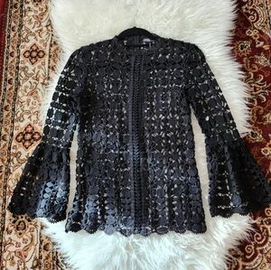 Suzy Shier Long Sleeve Lace Blouse